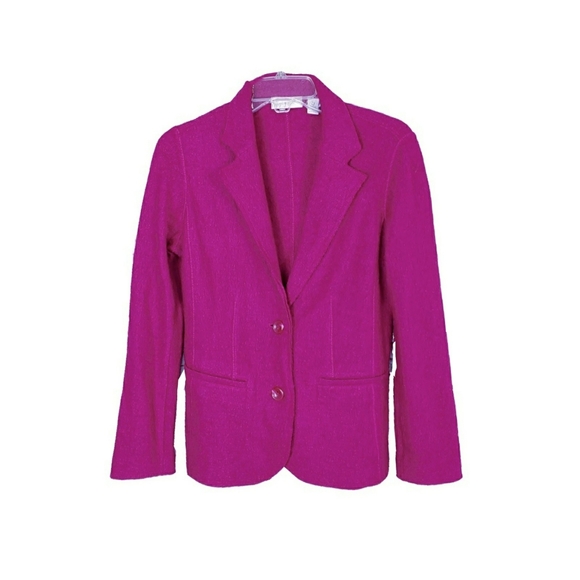 Chico's Jackets & Blazers - Chicos Wmns S Magenta Wool Button Blazer Jacket